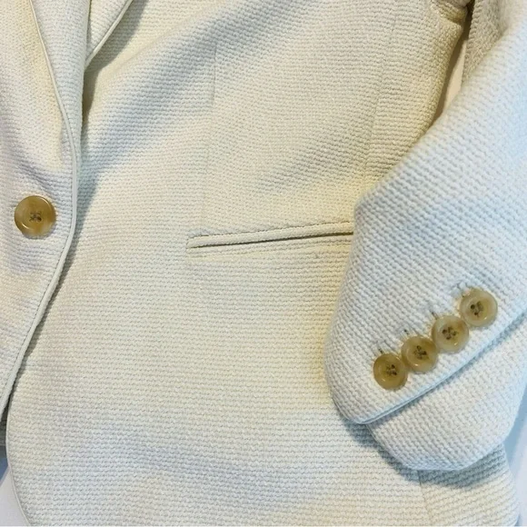 Ann Taylor The Newbury Blazer Jacket Women Sz 8 Petite Cream Neutral Classy NWOT - Picture 7 of 13
